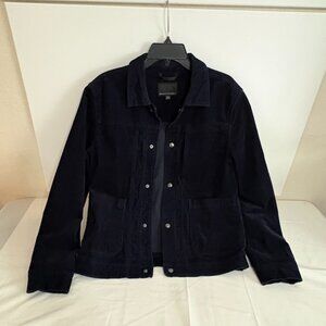 Banana Republic Woman Navy Blue Coduroy Snap Button Multiple Pockets Jacket Sz S